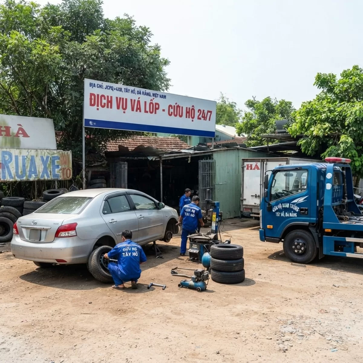 CÂU BÌNH ẮC QUY LÀM LỐP LƯU ĐỘNG PHÚ NINH