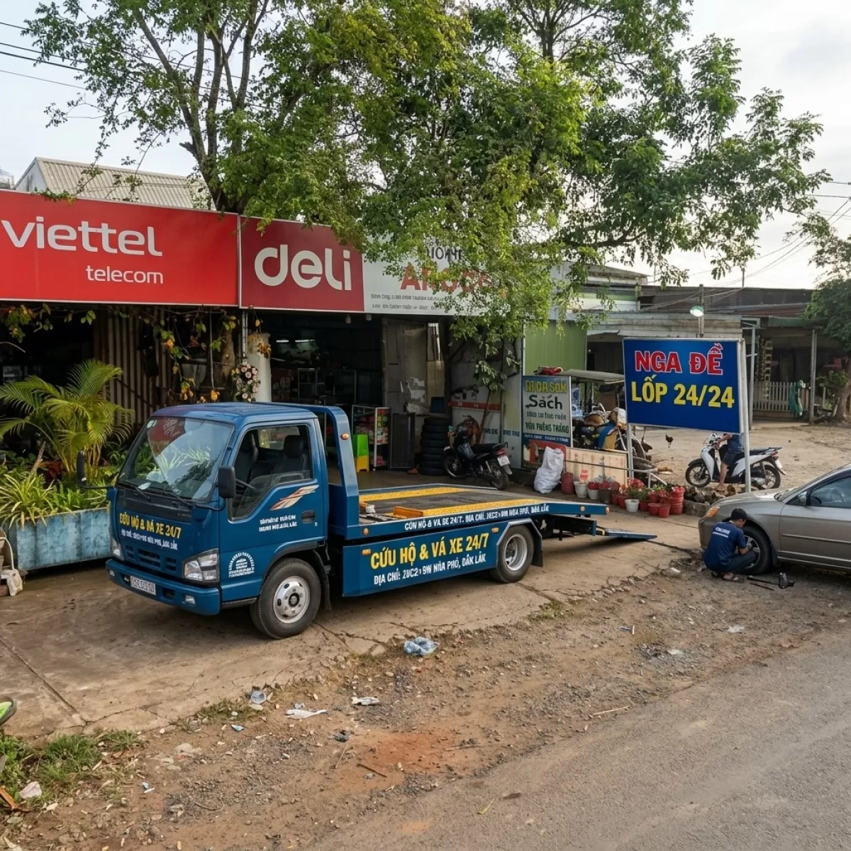 CÂU BÌNH VÁ VỎ Ô TÔ XE TẢI LƯU ĐỘNG BUÔN ĐÔN