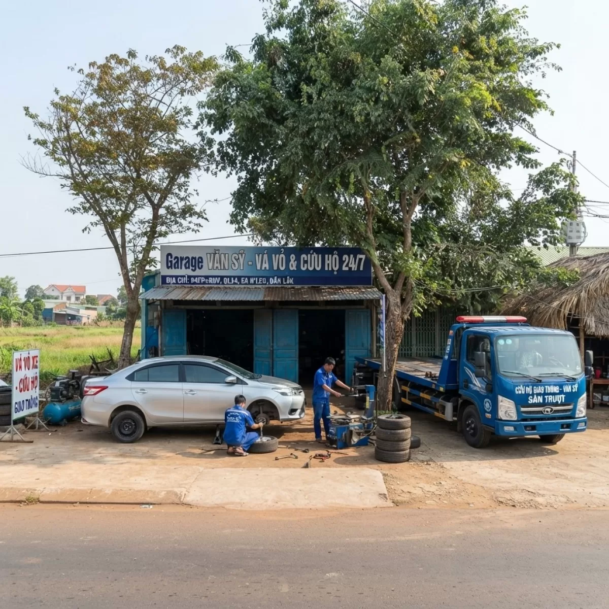 CẨU KÉO XE TẢI VÁ VỎ Ô TÔ LƯU ĐỘNG