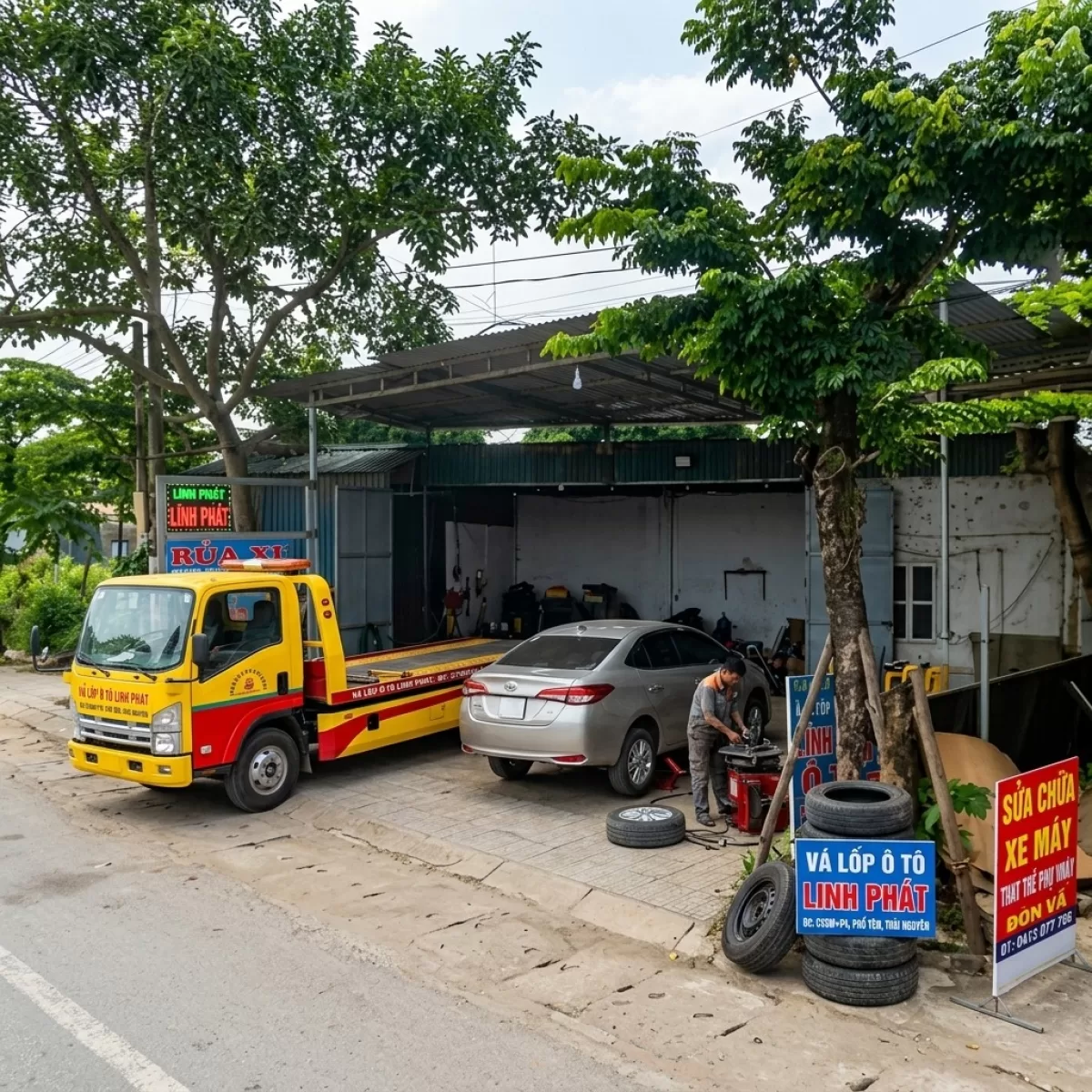 CÂU KÍCH BÌNH ẮC QUY Ô TÔ VÁ LỐP Ô TÔ LƯU ĐỘNG