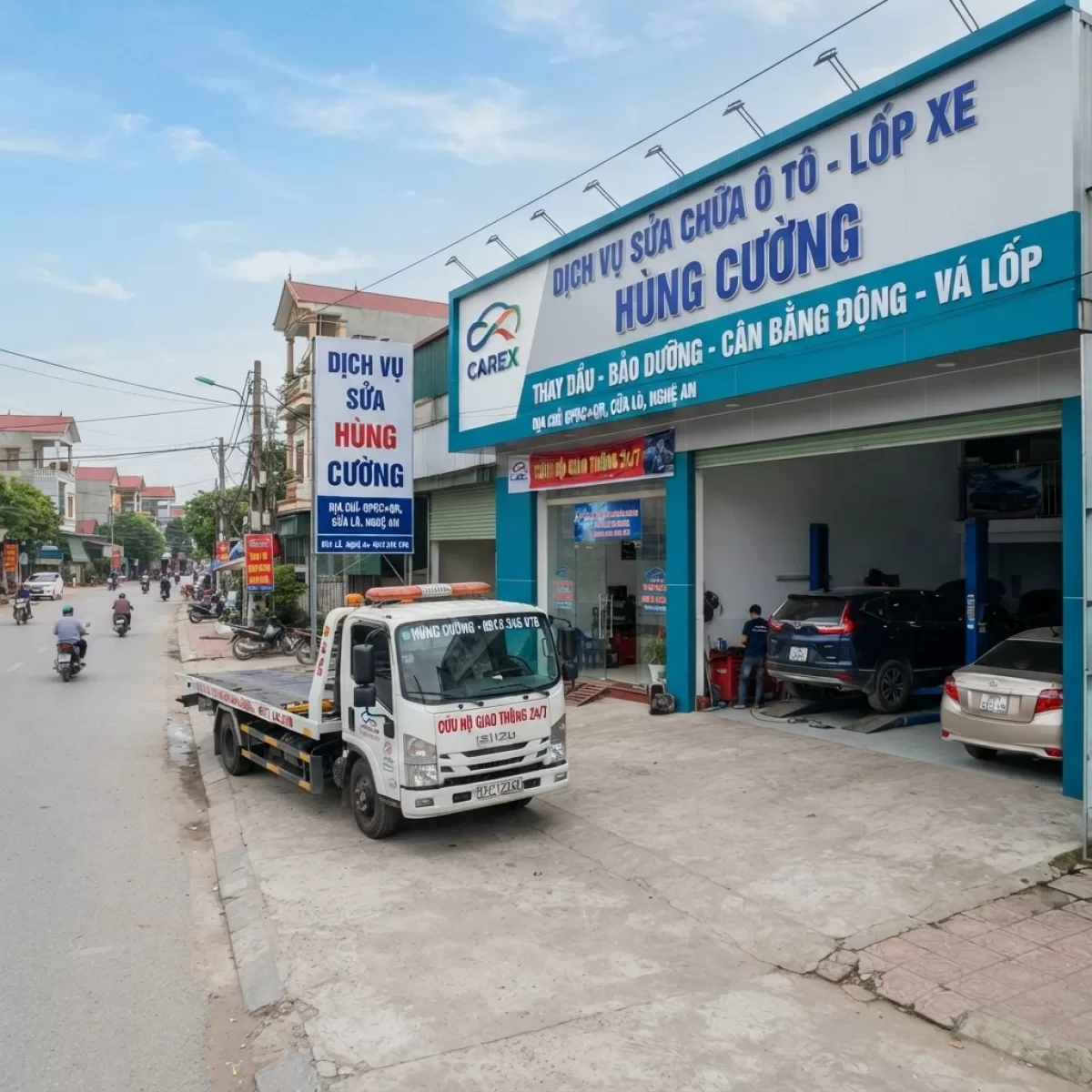 CỨU HỘ CẨU KÉO LÀM LỐP LƯU ĐỘNG CỬA LÒ
