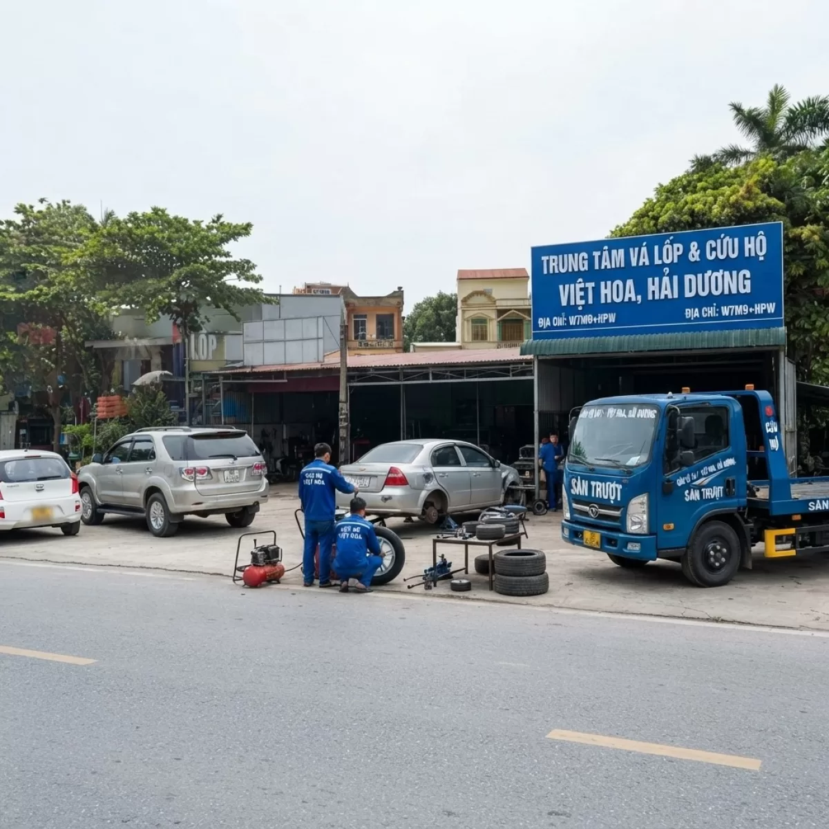 Cứu Hộ Lốp Làm Bình Ăc Quy Lưu Động Hải Dương