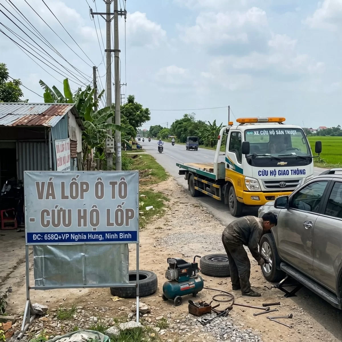 Cứu Hộ Lốp Làm Bình Lưu Động Nghĩa Hưng