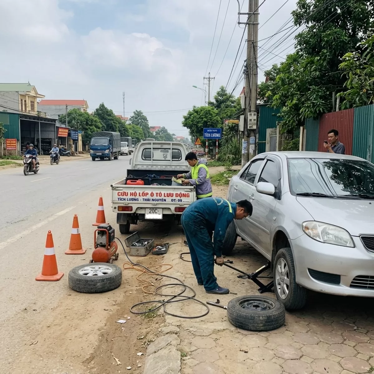 Gara Minh Làm Lốp Lưu Động Xe Du Lịch