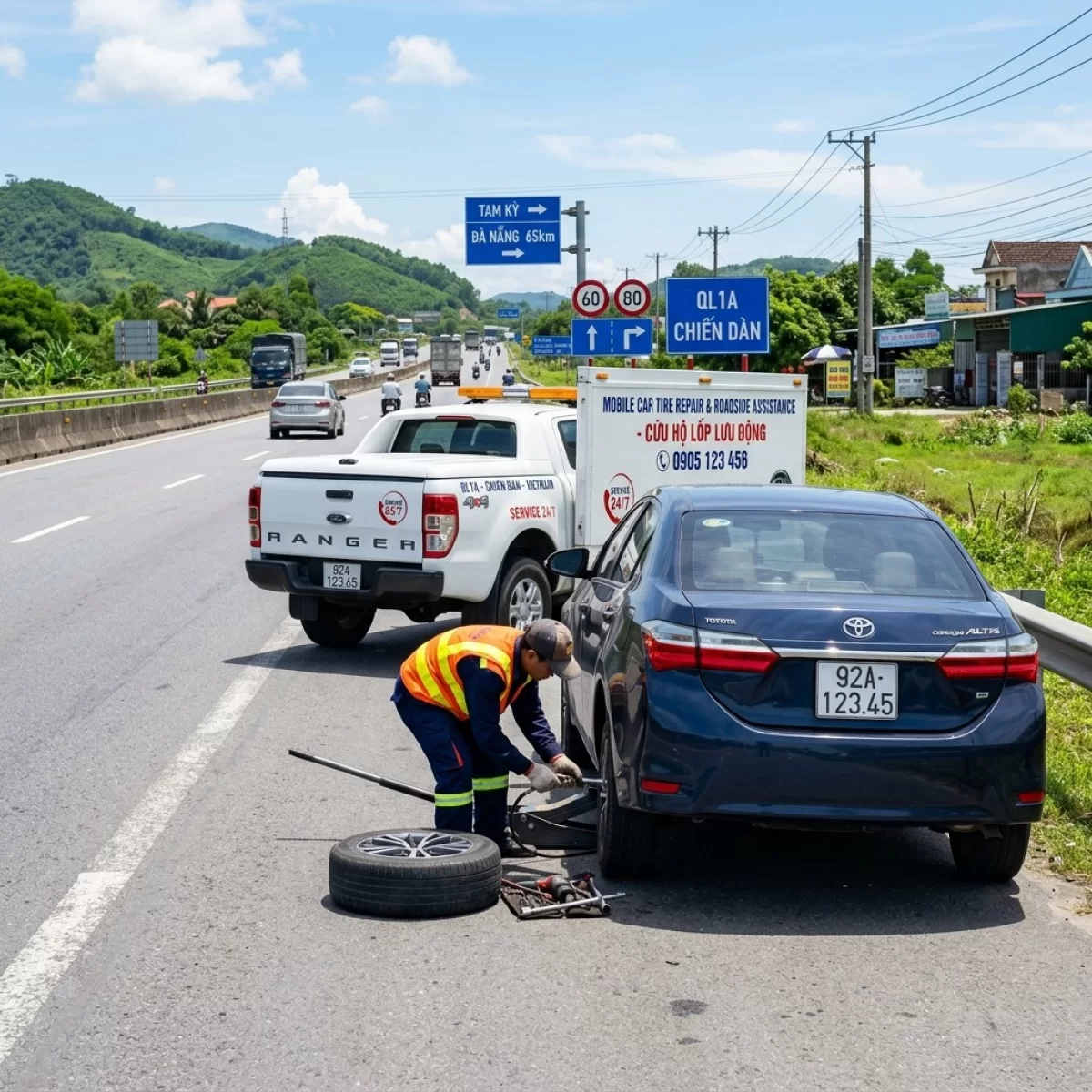 Hoàng Oai Cứu Hộ Vá Vỏ Lưu Động