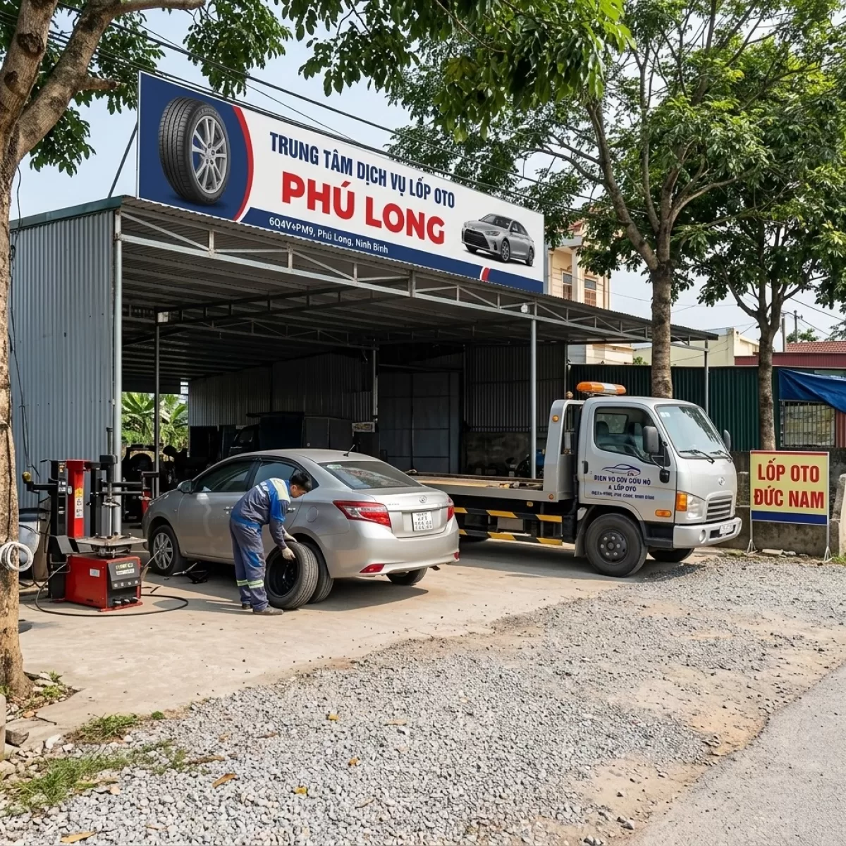 LÀM LỐP CỨU HỘ LỐP LƯU ĐỘNG NHẬN CẨU KÉO XE