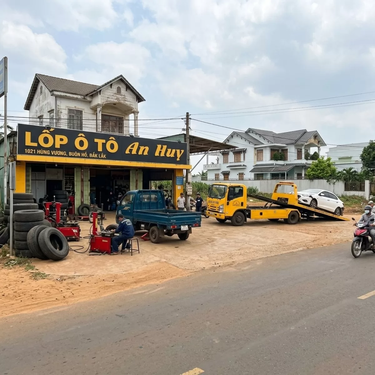 Làm Lốp Lưu Động Buôn Hồ Dak Lak