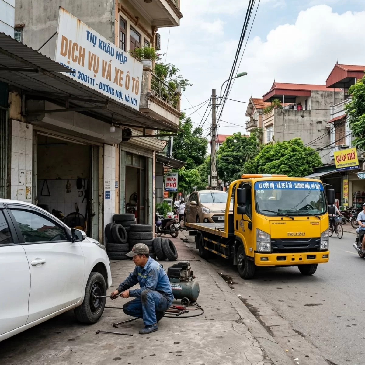 Làm Lốp Lưu Động Cứu Hộ Bình Từ Liêm Hà