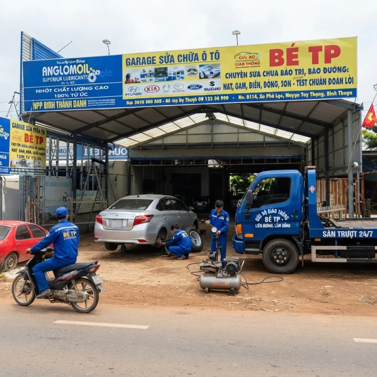 VÁ VỎ CỨU HỘ ẮC QUY LƯU ĐỘNG CAO TỐC TUY PHONG