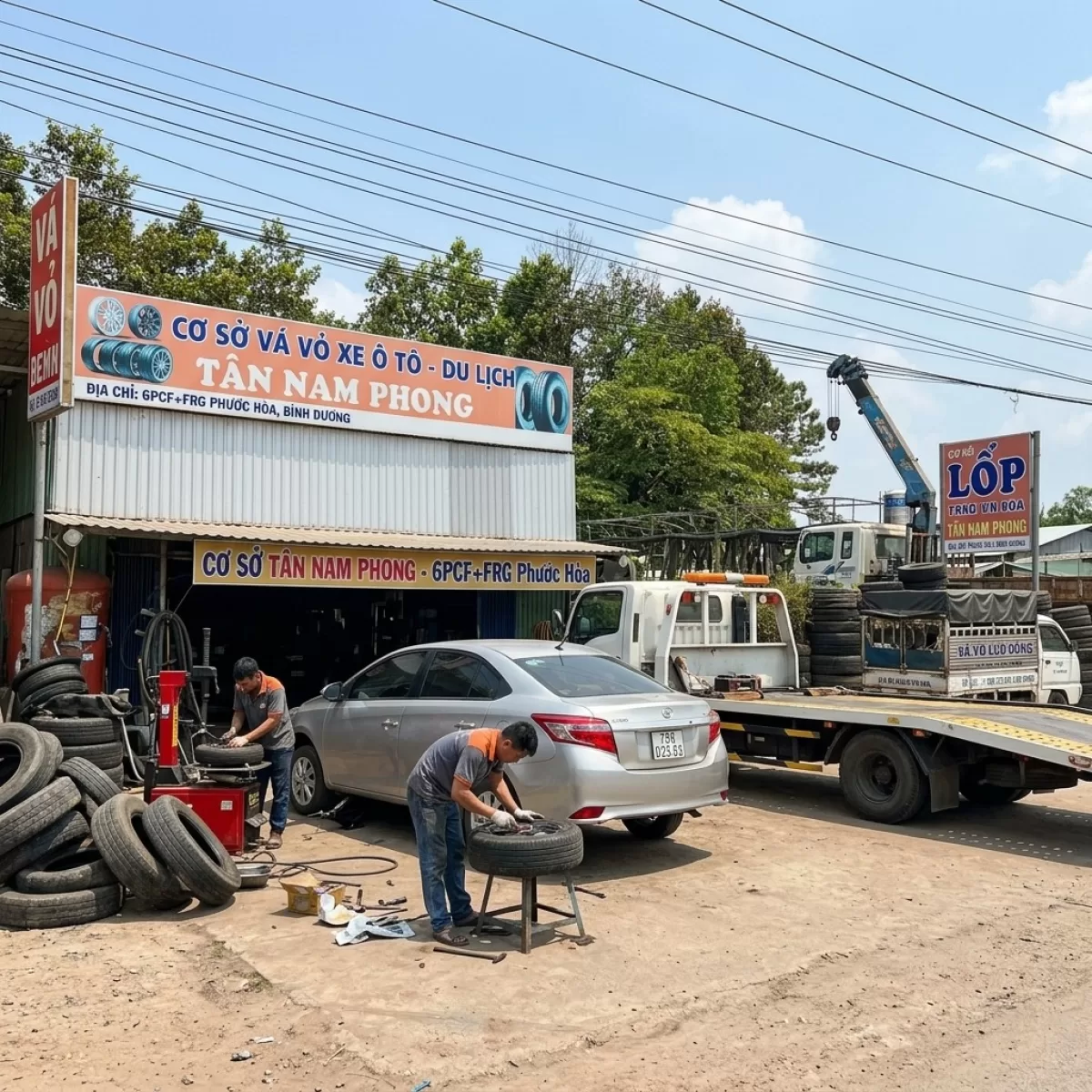 VÁ VỎ LƯU ĐỘNG CẨU KÉO KÍCH BÌNH TÂN UYÊN BÌNH DƯƠNG