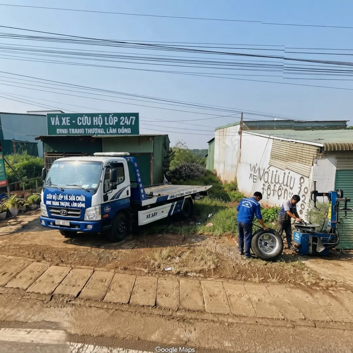 VÁ VỎ Ô TÔ KÍCH BÌNH ẮC QUY LÀM LỐP LƯU ĐỘNG TÂN LÂM