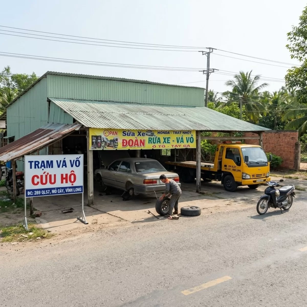 Thuê xe cẩu tại AN BÌNH BẾN TRE CỨU HỘ Ô TÔ QL57 365 NGÀY Xã Mỏ Cày, Tỉnh Vĩnh Long