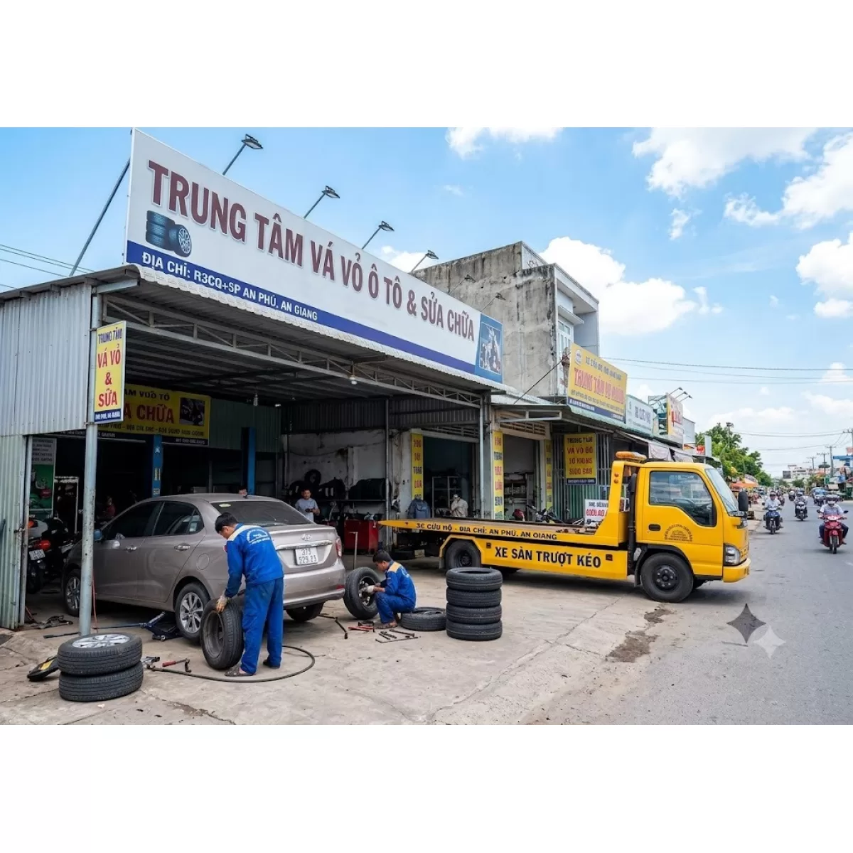 AN HƯNG CỨU HỘ Ô TÔ LÀM LỐP VÁ SĂM Ô TÔ 24H/7