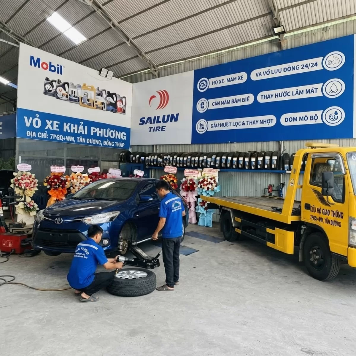 Bán Vỏ Xe OTO Vá Vỏ Lưu Động Kéo Xe