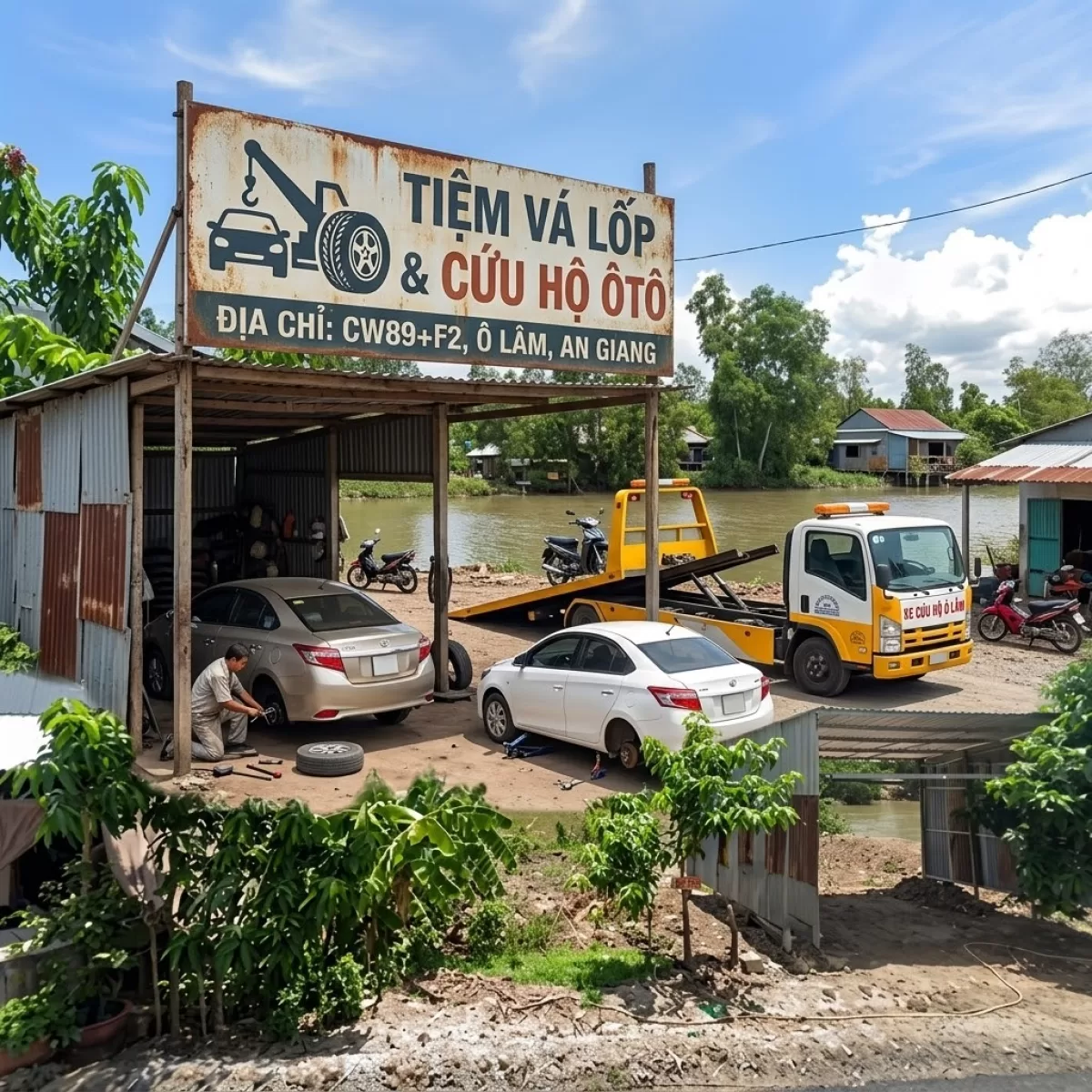 CÂU BÌNH Ô LÂM VÁ VỎ CỨU HỘ LỐP
