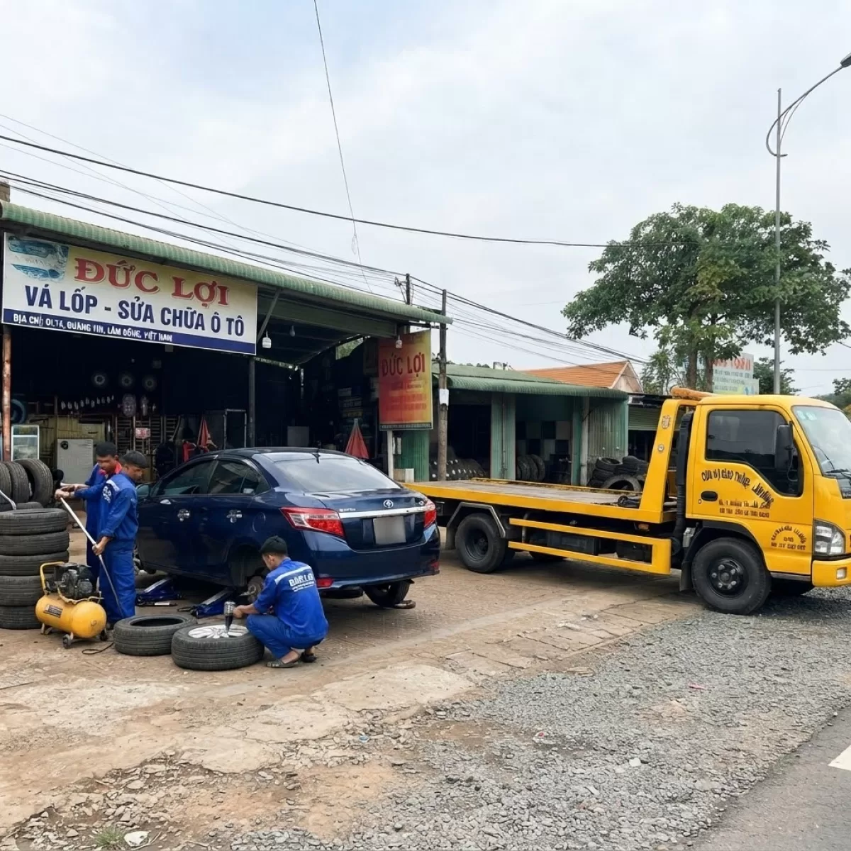 Gara Chuyên Mua Bán Vỏ Xe Cứu Hộ Đường Xa