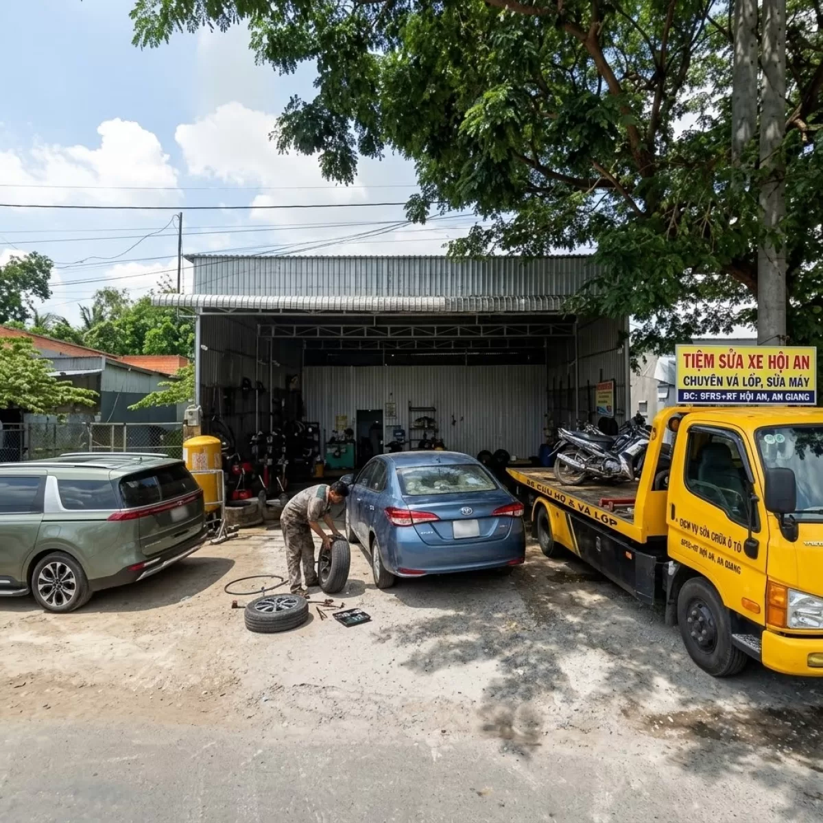 GARA CỨU HỘ BÌNH CỨU HỘ Ô TÔ VÁ VỎ AN THUẬN AN GIANG