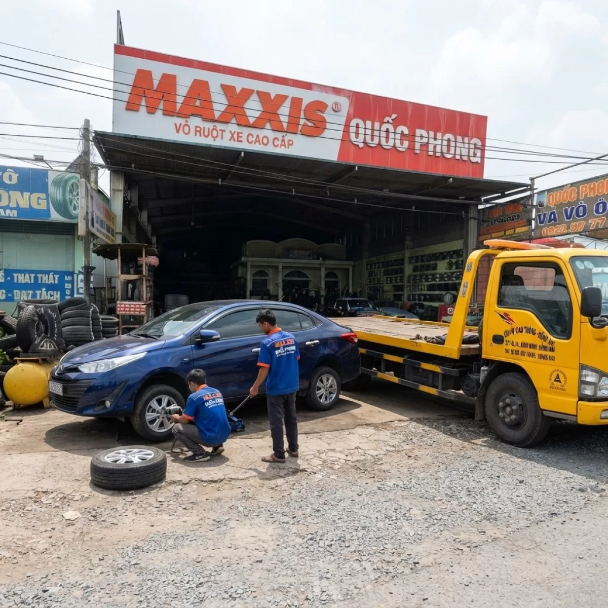 GARA CỨU HỘ Ô TÔ 24/24 CÂU BÌNH BÁN VỎ OTO