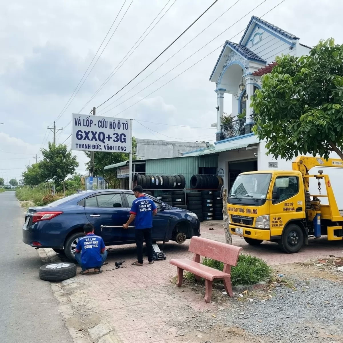 LÀM BÌNH ẮC QUY VÁ LỐP LƯU ĐỘNG BÁN VỎ XE Ô TÔ