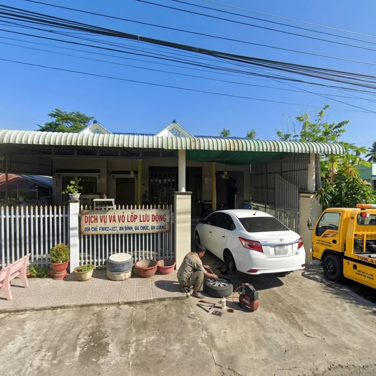 LÀM LỐP Ô TÔ CÂU KÍCH BÌNH LƯU ĐỘNG AN BÌNH