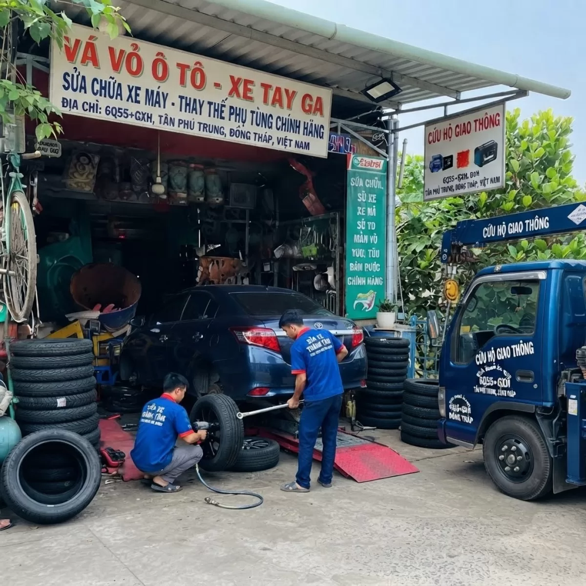 THAY BÌNH ẮC QUY VÁ VỎ 24 XUYÊN SUỐT