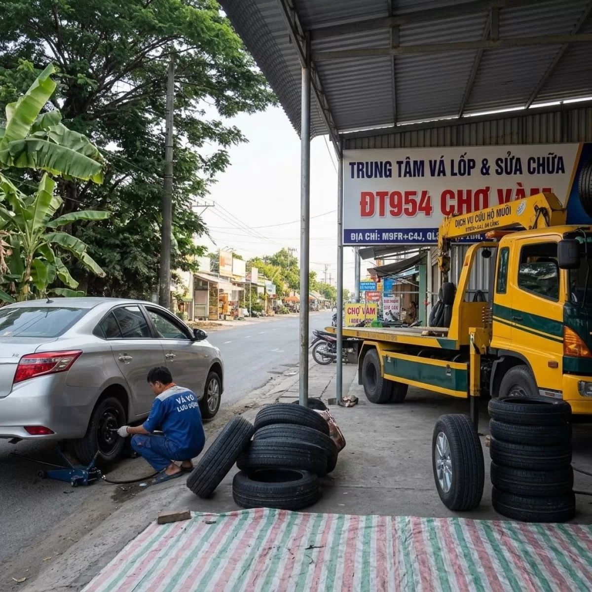 Vá Lốp Cứu Hộ Ô TÔ Ông Ba Chợ Mới