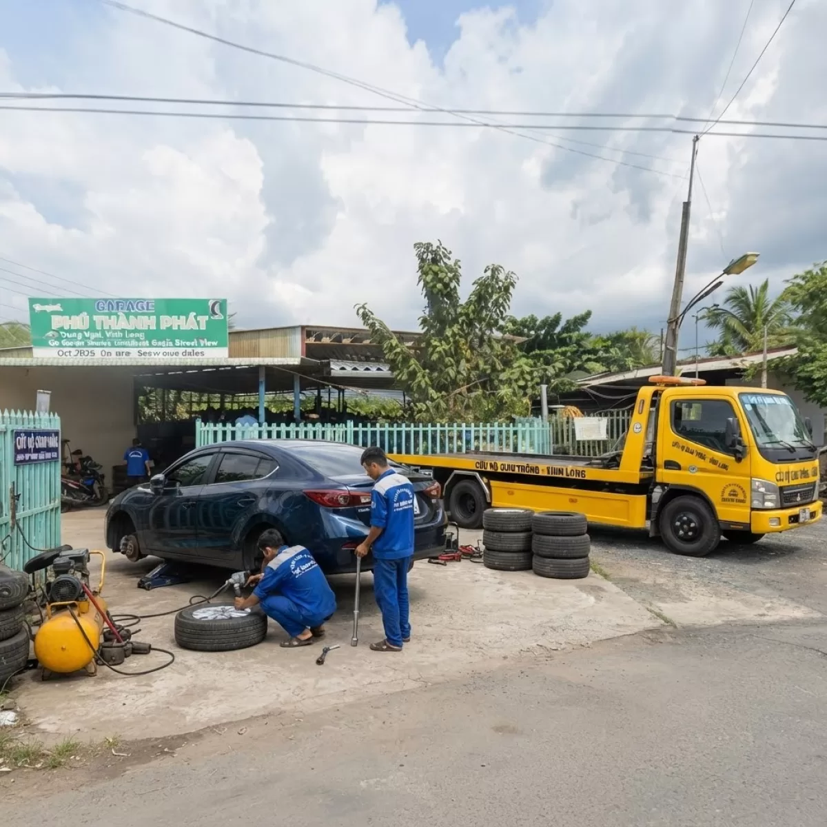 VÁ VỎ TRÊN MỌI TUYẾN ĐƯỜNG BÁN KÍNH 10KM VĨNH LONG