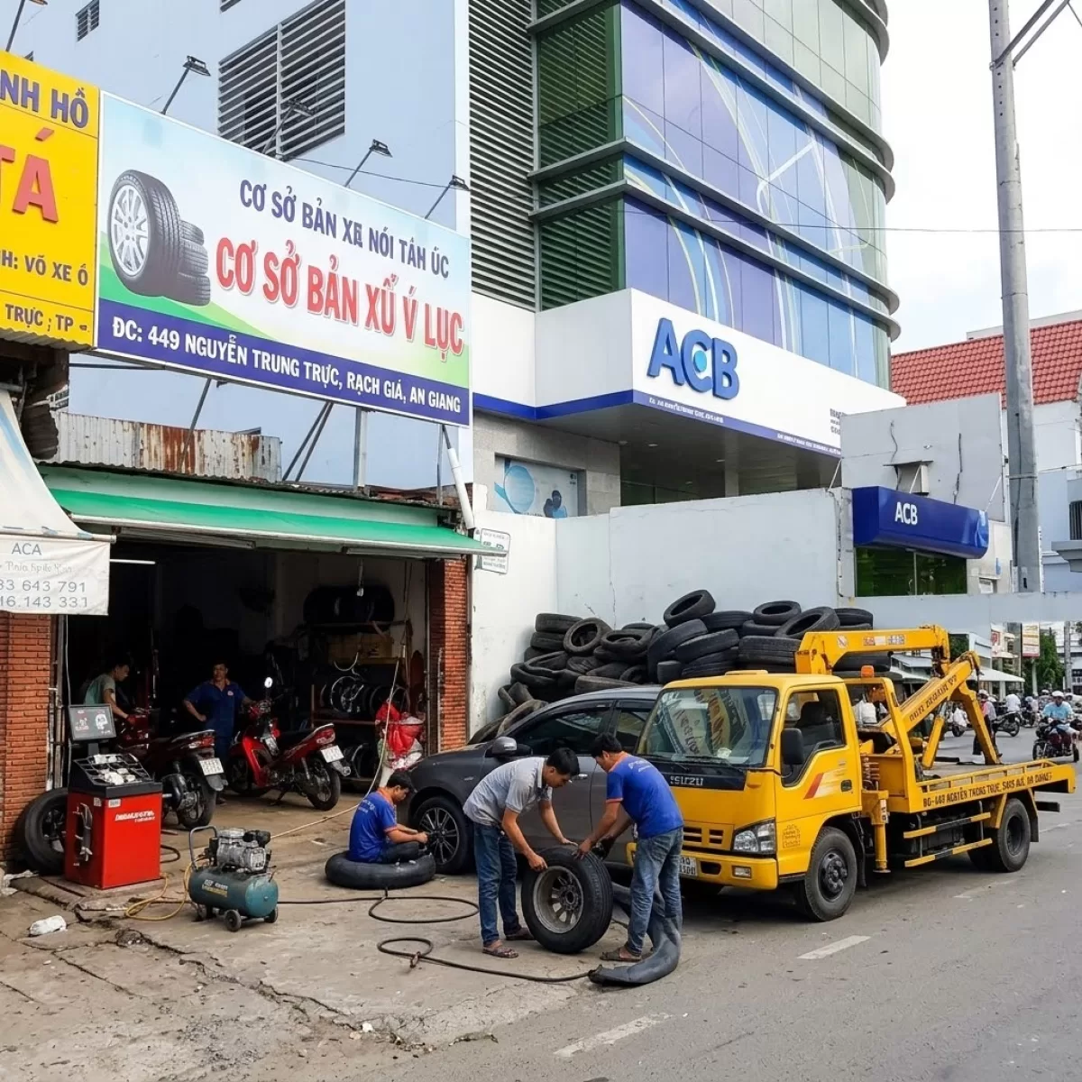 Vá Vỏ Xuyên Đêm Trung Tâm Rạch Giá